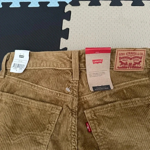 Levis Mens Corduroy Pants 27x30 Irregular Brown Cotton New With Tags MSRP $69.50 - Picture 4 of 6
